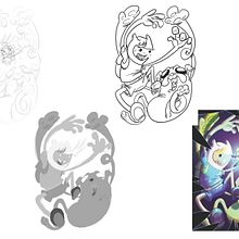 Dibujo finn y jake. Fine Arts, Design, Character Design, Editorial Design, Graphic Design, Traditional illustration, and Painting project by Pablo Morante - 10.20.2014