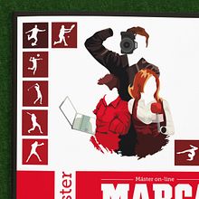 Marca: Máster On-line en Comunicación y Periodismo Deportivo. Un progetto di Direzione artistica, Design, Design editoriale, Graphic design e Illustrazione tradizionale di Álex G. Mingorance - 10.06.2011
