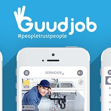 UI Mobile App | Guudjob. Design, Graphic Design, UX / UI, Art Direction, Information Design, Interactive Design, Traditional illustration, Marketing, and Social Media project by Ana Rebeca Pérez - 10.21.2014