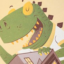 ¡Hay un Godzilla en mi barrio! . Design, Character Design, and Traditional illustration project by La Trastería - 10.21.2014