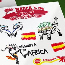 Marca: Tattoos Mundial de Fútbol 2010. Un progetto di Design, Graphic design, Illustrazione tradizionale, Marketing e Pubblicità di Álex G. Mingorance - 06.06.2010