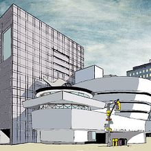 Guggenheim R Solomon Art Museum New York Illustration. Un proyecto de Dirección de arte, Diseño gráfico e Ilustración tradicional de David Delgado Ruiz - 16.11.2014