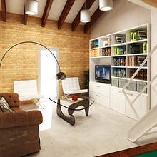 Remodelación y renders en 3D de un loft en un ático. Varias opciones.. 3D, Interior Architecture, Design & Interior Design project by Aranzazu Hurtado Ruiz - 09.30.2010