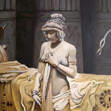 Paulina en el templo de isis. Painting project by Julio López - 11.01.2014