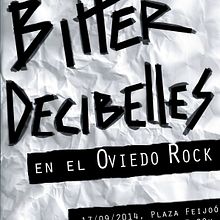 Cartel Concurso de Rock Ciudad de Oviedo, Bitter Decibelles. Graphic Design project by Julia Menéndez - 09.16.2014