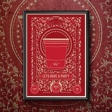 Red Solo Cup. Calligraph, Design, Graphic Design, Traditional illustration, and Screen Printing project by Vicente Yuste - 11.10.2014