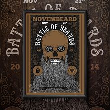 Battle of Beards. Art Direction, Design, Graphic Design, Traditional illustration, and Screen Printing project by Vicente Yuste - 11.10.2014