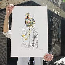 Mr. Rabbit. Traditional illustration, and Screen Printing project by Barba - 06.11.2013