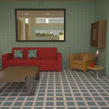 Salón. Estilo: Retro.. Un projet de 3D de CHEMA TRUJILLO RIVAS - 12.11.2014