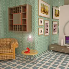 Salón 2. Estilo: Retro. Un projet de 3D de CHEMA TRUJILLO RIVAS - 12.11.2014