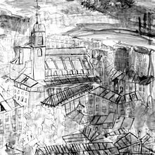 Ilustración desde la Ventana de la Casa de los Picos (Segovia) . Projekt z dziedziny  Sztuki piękne użytkownika José Antonio Serrada García - 16.11.2014