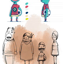 Diseño de personajes para Spot de TV. Animation, Character Design, and Traditional illustration project by Óscar Lloréns - 07.24.2012