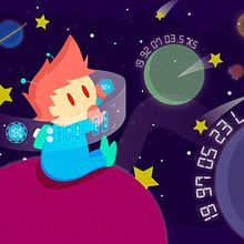 Bebé espacial. Comic, and Traditional illustration project by Esmeralda Quiroz - 12.02.2014