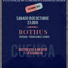 Cartel Inauguración Extendido II, Festival de arte emergente ciudad de Cuenca. Graphic Design project by Jesús Massó - 12.09.2014