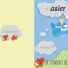 Tarjeta regalo nacimiento Asier Ein Projekt aus dem Bereich Grafikdesign und Traditionelle Illustration von Jesús Massó - 09.12.2014
