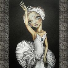 El lago de los cisnes. Traditional illustration project by Soraya Fernandez Albarral - 12.13.2014