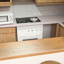 Cocina interior con vray. Un progetto di 3D, Architettura, Architettura d'interni e Design di RUBEN VIVO ROMAN - 15.12.2014