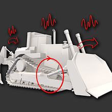 Bulldozer Rigging. Un progetto di 3D, Animazione e Progettazione di giochi di Juan Ródenas Domercq - 29.12.2014