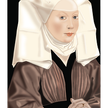 Lady Wearing, Weyden / Illustrator. Projekt z dziedziny Projektowanie graficzne, Trad, c i jna ilustracja użytkownika irene puertas pascual - 05.01.2015