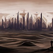 Matte Paintings. Traditional illustration, L, and scape Architecture project by Javier Ramirez de Arellano - 01.05.2015
