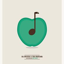 Sra. Manzana y Sr. Corchea. Art Direction, Graphic Design, and Traditional illustration project by Sr Bermudez - 12.09.2014