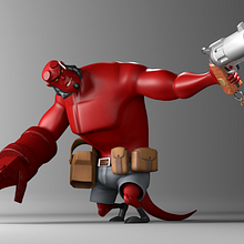 Hellboy - 3D Character. 3D, Animation, and Character Design project by Juanma Ramiau - 02.01.2014