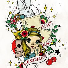 Alice and Wonderland. Un proyecto de Bellas Artes, Ilustración tradicional, Diseño editorial y Serigrafía de Laura Cortés - 17.01.2015