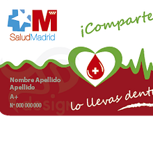 Tarjeta Donante de Sangre de la Comunidad de Madrid. Un proyecto de Diseño, Diseño de la información, Diseño de producto y Diseño gráfico de Javier Darío García Fernández - 19.01.2015