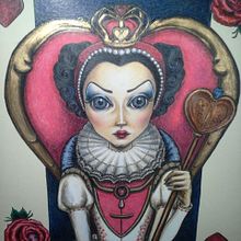 Reina de corazones. Fine Arts, Traditional illustration, and Painting project by Soraya Fernandez Albarral - 02.01.2015