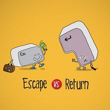 Escape vs Return. Art Direction, Design, Traditional illustration, and Marketing project by Berta López Fernández - 08.09.2011