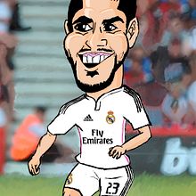 Caricatura Isco Alarcón. Un progetto di Belle arti, Collage, Fumetto, Web development, Direzione artistica, Design, Character design, Graphic design, Web design, Illustrazione tradizionale, Marketing, Pittura e Pubblicità di Martín Catalá Benítez - 04.02.2015