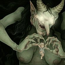 Grýla - EP cover illustration. Traditional illustration project by Stefanía Ósk Ómarsdóttir - 02.05.2015