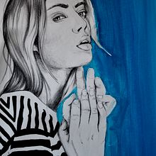 Ilustración Girl on stripes. Graphic Design, and Traditional illustration project by Mariam Tronchoni Costa - 02.10.2015