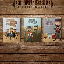 POSTERS SPAGHETTI WESTERN ''50 ANIVERSARIO''. Projekt z dziedziny Kino, film i telewizja, Design, Projektowanie postaci, Projektowanie graficzne, Trad, c i jna ilustracja użytkownika Carlos Matilla - 13.02.2015