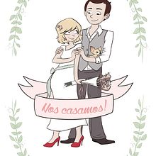 Invitación de Boda. Design, Character Design, and Traditional illustration project by Sami Garra - 02.18.2015