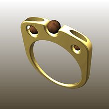 Oro y madera . Desain Perhiasan proyek oleh Santi Casanova González - 02.19.2015