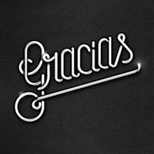 Thank You / Gracias Ein Projekt aus dem Bereich Kalligrafie, Kunstleitung, Design, Grafikdesign, Schrift, Traditionelle Illustration, T und pografie von Bnomio ™ - 11.12.2014