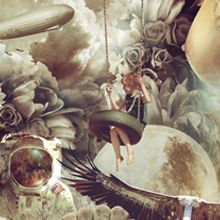 Collage lacabezaenlasnubes. Un progetto di Collage, Direzione artistica e Graphic design di Fran Rodríguez - 19.02.2015