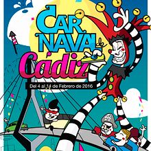 Cartel presentado para el concurso de carteles Carnaval de Cádiz 2016. Un proyecto de Ilustración tradicional de JuanJo R Blik - 18.11.2014