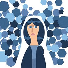 Hexágonos azules. Traditional illustration project by Alejandro Antoraz Alonso - 02.19.2015