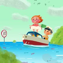 Ponyo y Sasuke. Een project van Film, video en televisie, Ontwerp van personages y Traditionele illustratie van David Pavón Benítez - 25.02.2015
