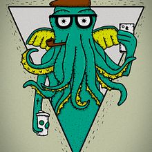 H.P. LOVECRAFT -Hipster Cthulhu. Un progetto di Character design e Illustrazione tradizionale di Arturo Güitrón - 28.02.2015