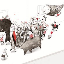Paseando a la imaginación  (ilustración en tinta). Traditional illustration project by Nori Kobayashi Seki - 03.03.2015