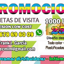 Buscamos distribuidores. 1.000 tarjetas doble cara a todo color. Plastificadas en brillo. Precio cliente 25€. Infórmate.. Un progetto di Design, Design dell’informazione, Product design, Graphic design, Gestione progetti di design, Illustrazione tradizionale, Marketing e Pubblicità di Frank J. García Garcia - 04.03.2015