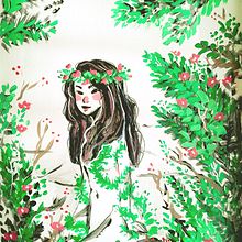 Forest Girl - Acrylics painting Ein Projekt aus dem Bereich Bildende Künste, Design, Traditionelle Illustration und Malerei von Marta Llumbart Jambert - 15.02.2015