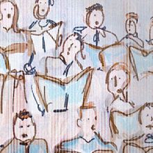 Postal promocional para coro. Un proyecto de Ilustración tradicional de Brezo Rubin - 16.03.2015
