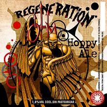 Regeneration Hoppy Ale. Design, and Traditional illustration project by Victor Manuel Lozano Lázaro - 03.17.2015