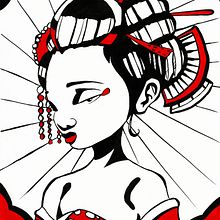 Geisha . Un proyecto de Ilustración tradicional de Carla Panadero Jiménez - 07.03.2015