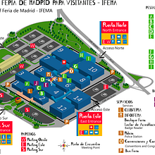 Plano Infográfico de IFEMA para Visitantes. Un proyecto de Diseño gráfico de Ana S. Dullius - 07.05.2013