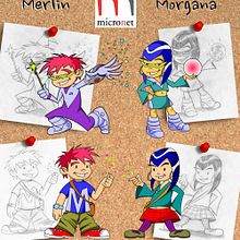Merlin & Morgana. Character Design, Education, and Traditional illustration project by Pablo Alcalde - 04.06.2015